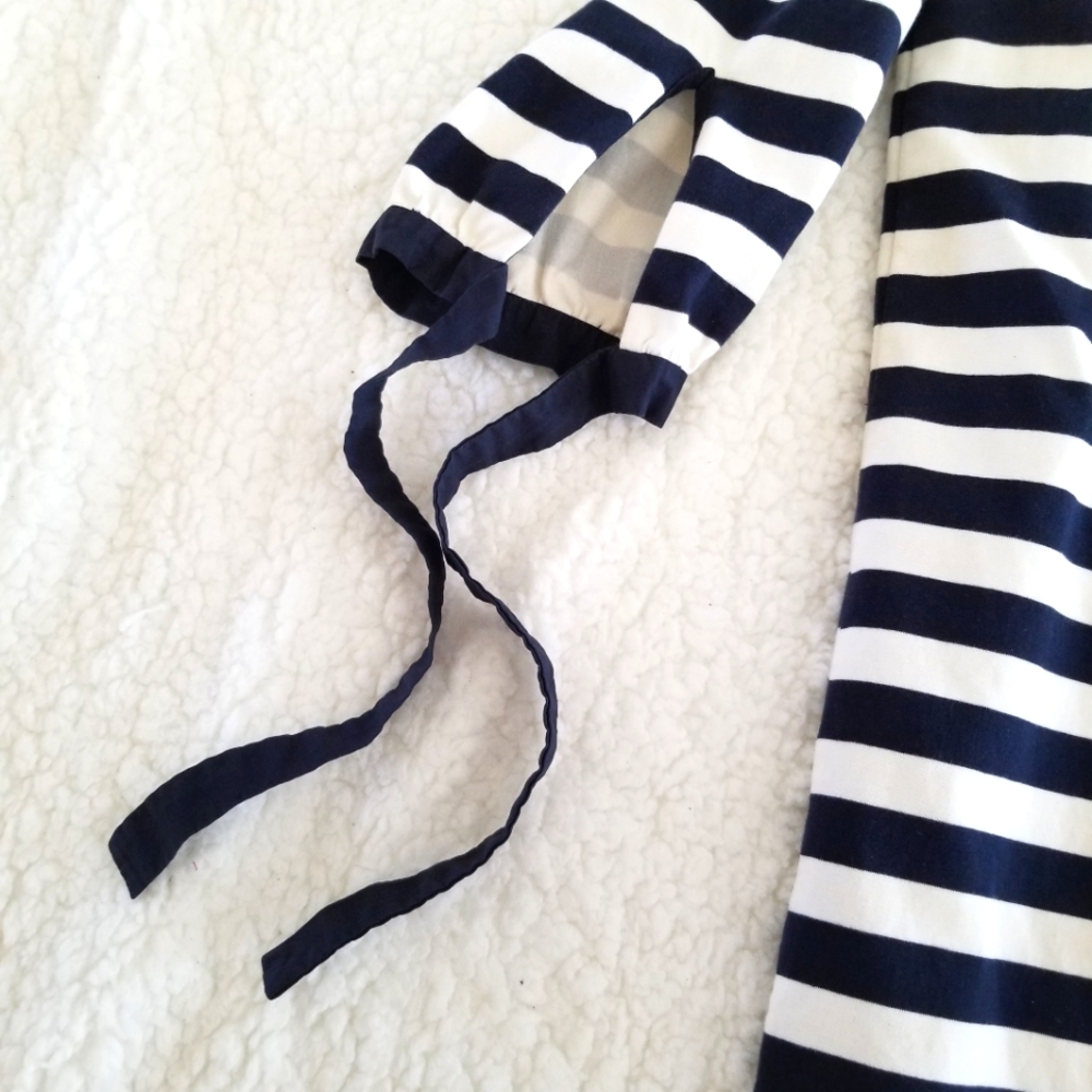 J. CREW Off the Shoulder Striped Cotton Mini Dress Size L - Picture 4 of 14